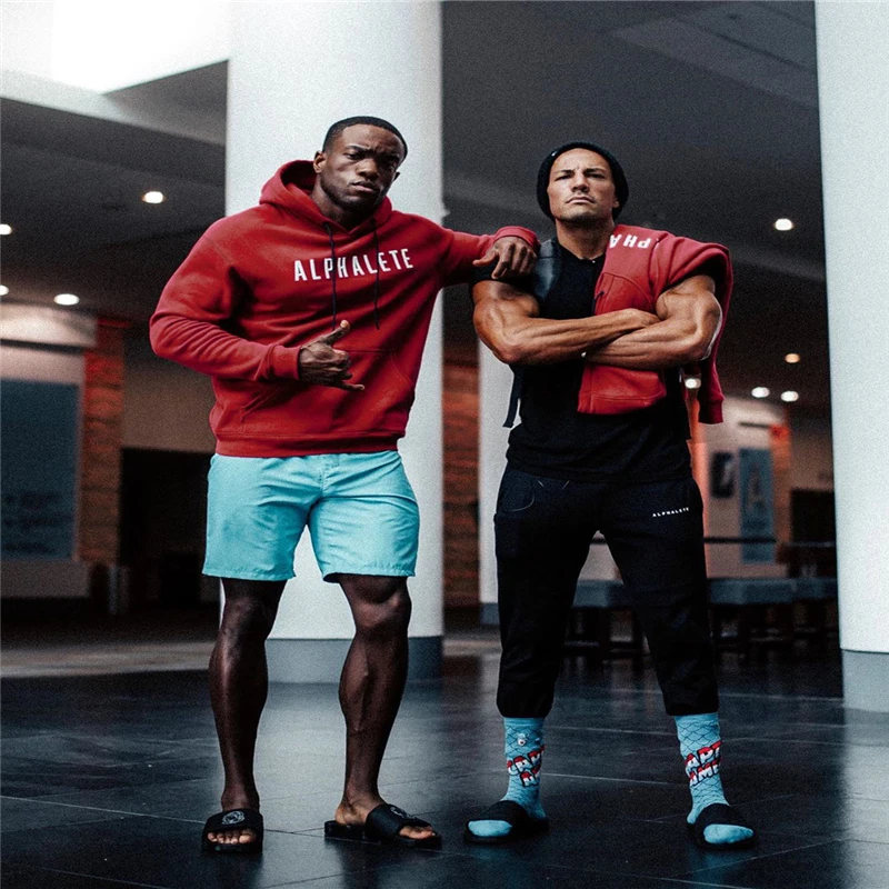 ALPHALETE Новая серия толстовки мужские осенние модные брендовые пуловеры сплошной цвет спортивная толстовка мужские толстовки для фитнеса