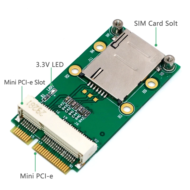 Мини PCI Express адаптер для 3g 4G модуль с разъемом USIM мини PCI E к Мини PCI-E Riser Card Поддержка 3g/4G WWAN LTE gps карты