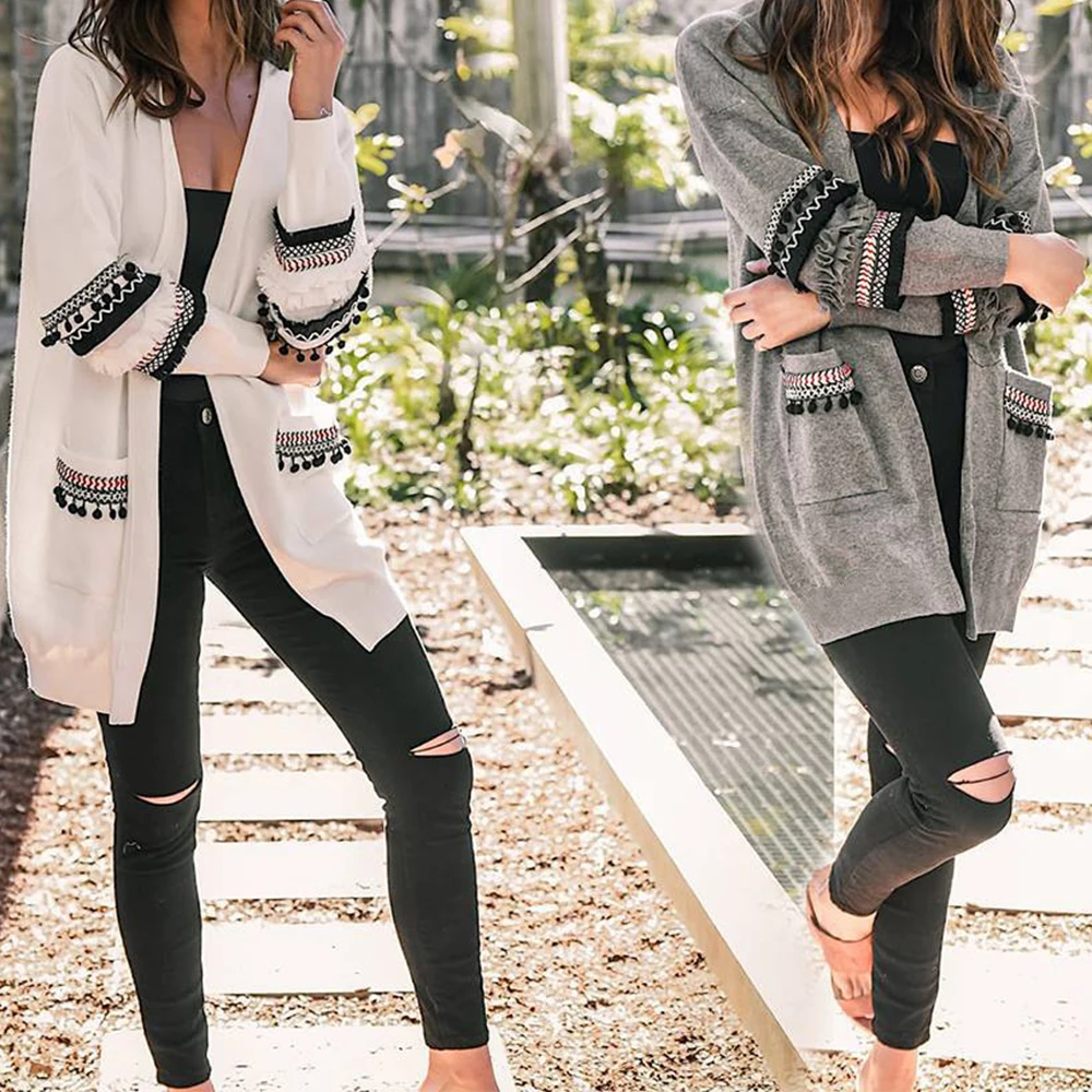 

CYSINCOS Autumn Winter Women's V-Neck Button Down Knitwears Cardigan Fashion Women Knitted Sweaters Female Retro Jumpers Coats
