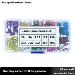 Fusíveis de carro pequeno e médio pacote misto xenon lâmpada 2a 3535a fusível carro inserção