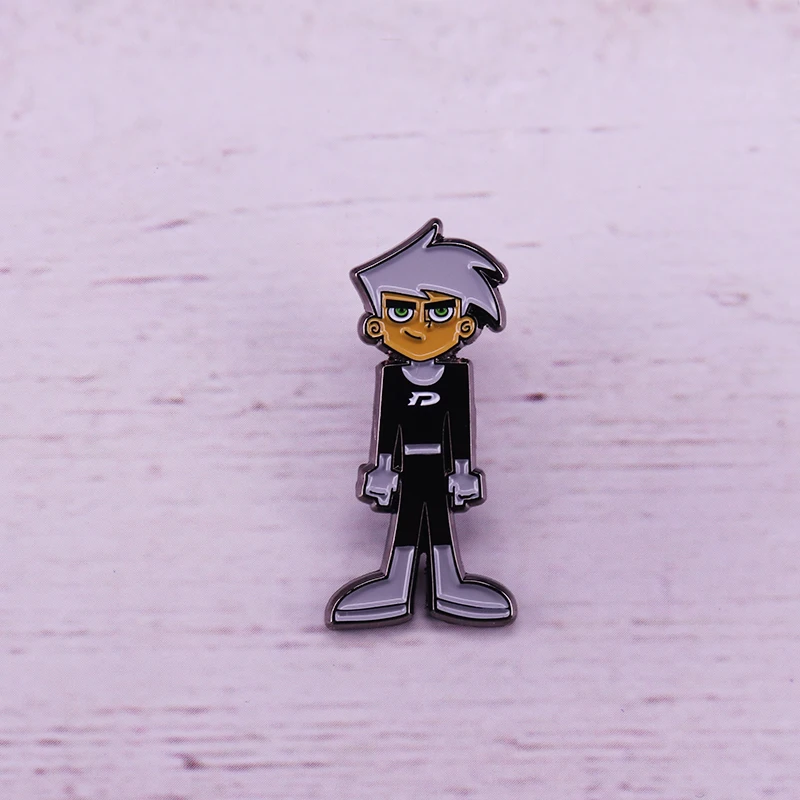 Danny Phantom булавка с отворотом крутая 90s дети мультфильм ювелирные изделия