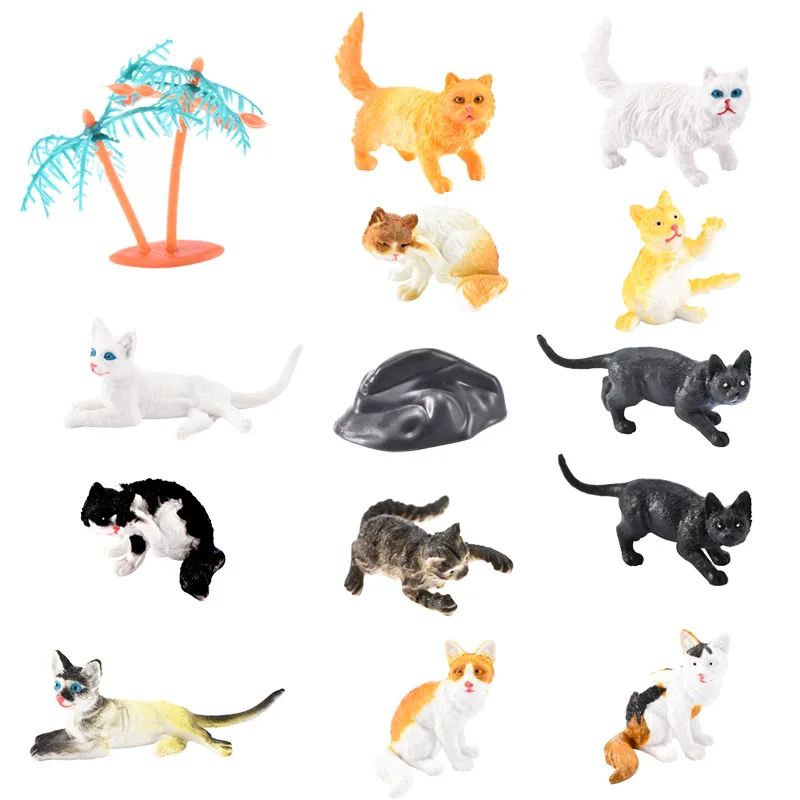 

Cross Border Model Cat Model Toy Decoration 12-Kitty Persian Cat House Cat Children'S Educational Toy Model