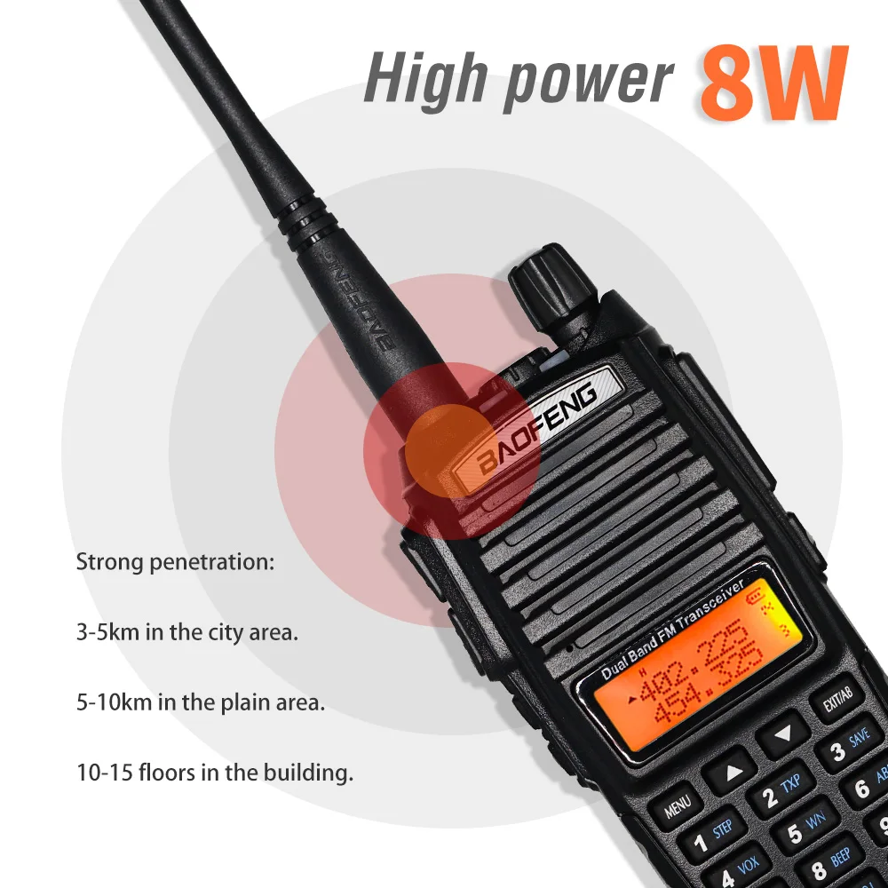 Рация Tri Power Baofeng UHF Двухдиапазонная устройство для двухсторонней радиосвязи UV82