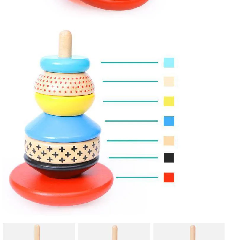 Brinquedos do Bebê Brinquedos de Madeira para Crianças Blocos de Construção Arco-íris Empilhador Criativo Montessori Brinquedo Educativo Crianças Presentes 5 Brinquedos do bebê arco-íris empilhador brinquedos de