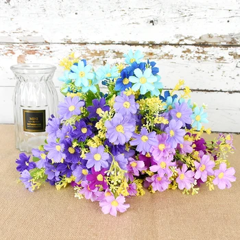 

Mini Silk Daisy Artificial Flower Bouquet DIY Birdal Flower Wedding Birthday Party Home Decoration Fake Flower Table Decoration