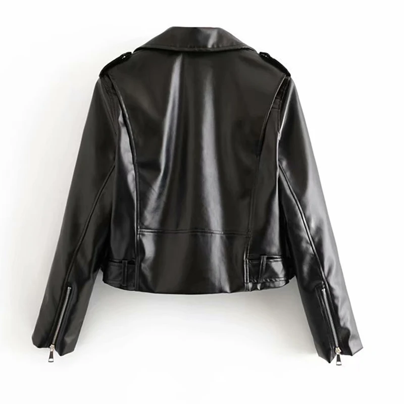 Женские Базовые Куртки из искусственной мягкой кожи Высококачественная