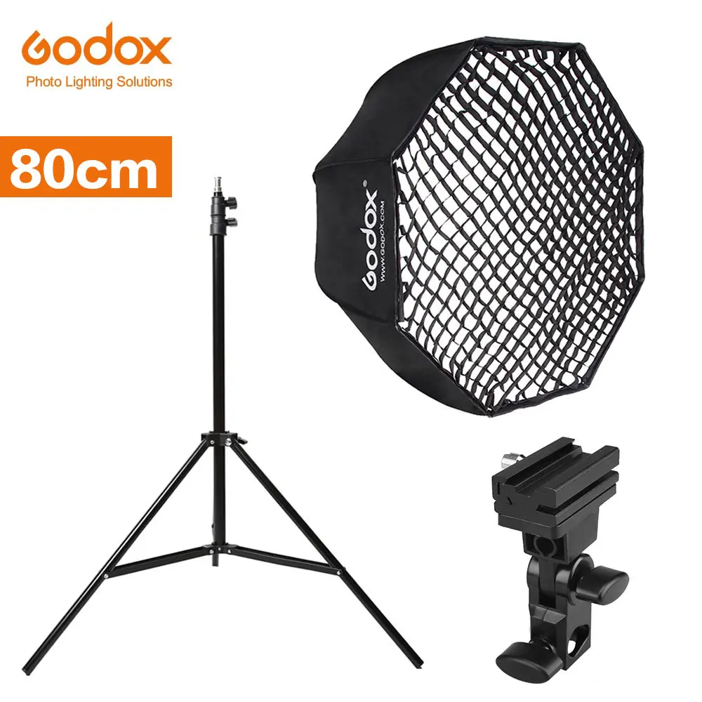 Godox 31,5 дюйма 80 см софтбокс в виде ВОСЬМИУГОЛЬНОГО зонта 200 см осветительный стенд зонтик Горячий башмак кронштейн комплект для вспышки Speedlite - Цвет: Kit 5