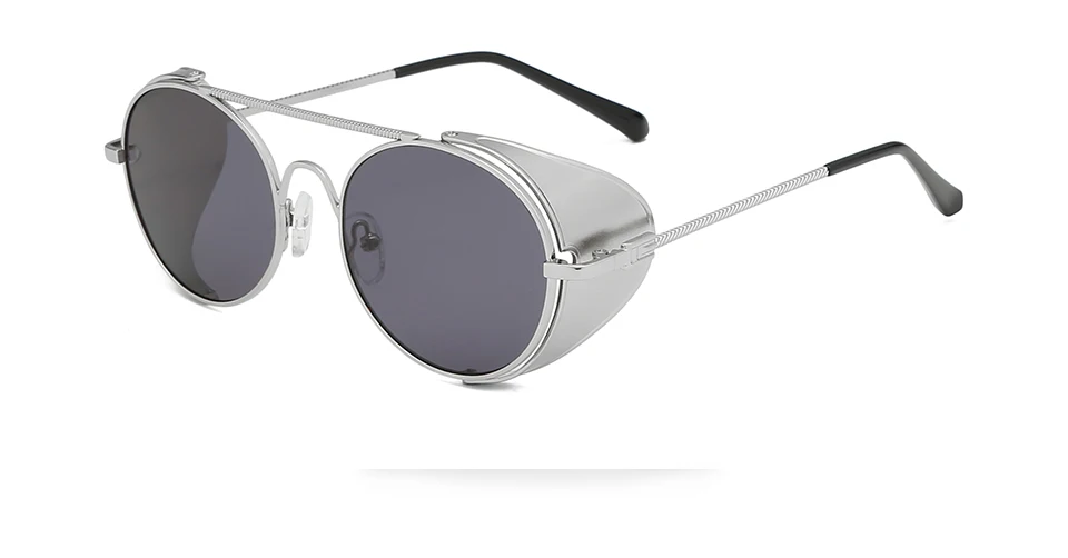 OVZA новейшие стимпанк Солнцезащитные очки мужские брендовые дизайнерские женские солнцезащитные очки в стиле ретро, круглые металлические оправы с двумя балками S5028