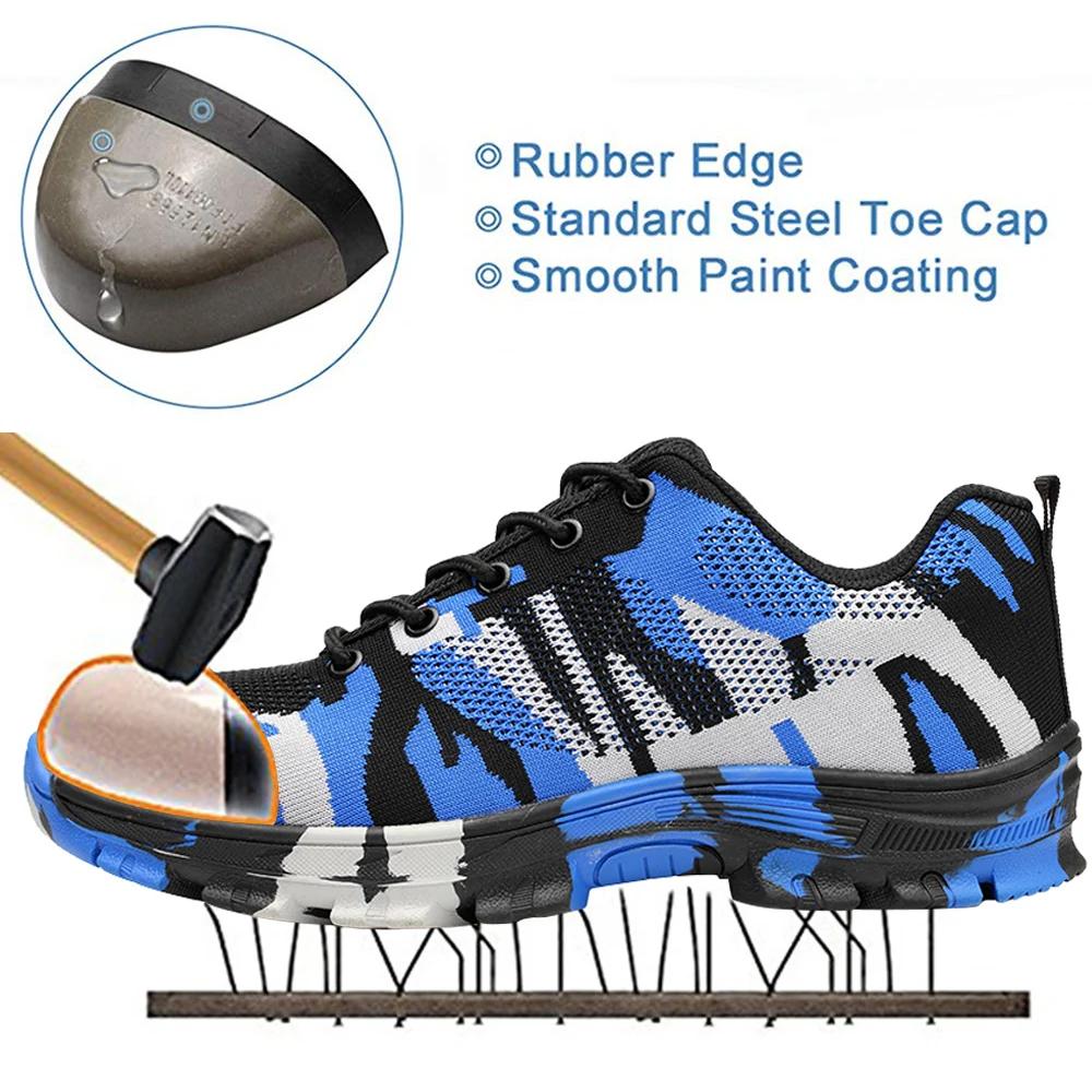 NASONBERG Air Mesh Steel Toe Work Shoes Men Women Shoes Indestructible Safety Shoes Anti Piercing Work Safety Boots Men