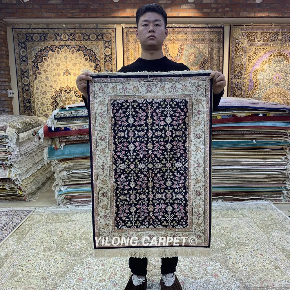 Yilong 2'x3' турецкий Шелковый ковер садовый дизайн ручной работы маленькие ковры (HF118B)