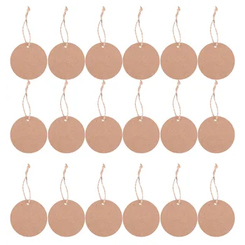 

1 Set Kraft Gift Paper Tags Round-shaped Creative Blank Wishing Card for Wish Card Wedding Gift