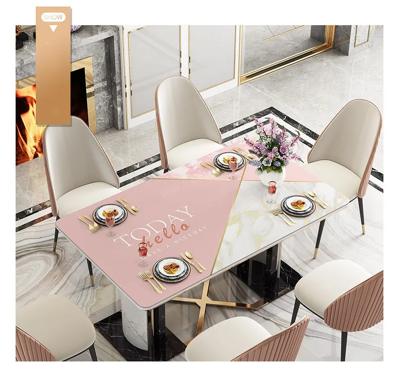 PVC Soft Glass Oilproof Waterproof Table Covers PVC Tablecloth Oil Tablecloth Glass Soft Cloth Home Textiles Almofadas Placemats
