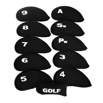 

10pcs Golf Clubs putter cover head Iron Set Putter Headcovers Head Cover Protector Outdoor Golf putter Black g