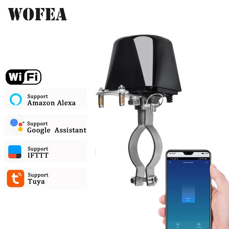 wifi Valve Wofea wifi датчик воды с автоматическим запорным клапаном умная сирена Автоматизация совместима с Alexa - Цвет: wifi Valve