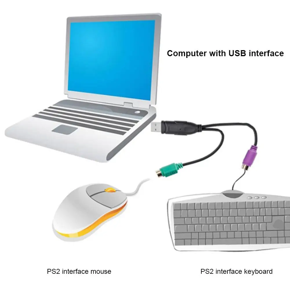 USB для PS2 кабель удлинитель с адаптером женщин конвертер круглым разъемом
