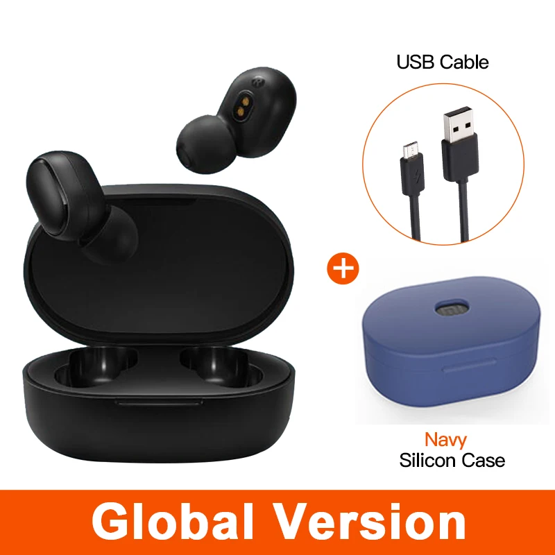 Glo Add navy case Xiaomi Redmi Airdots Xiaomi беспроводные наушники Голосовое управление Bluetooth 5,0 шумоподавление управление - Цвет: Glo Add navy case