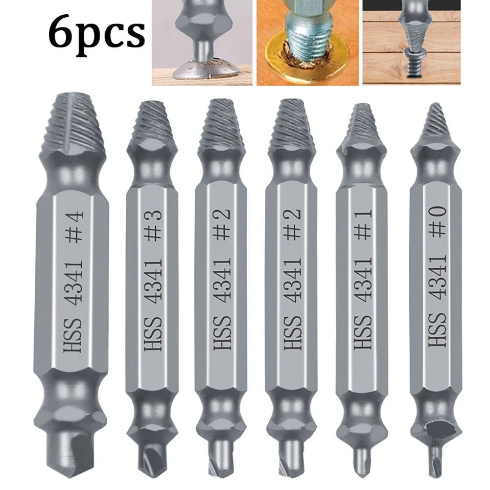 6 шт./компл. отвертка инструмент для удаления винтов инструмент для разбитая голова инструмент для удаления винтов инструмент для удаления болтов экстрактор для каменное стекло для штамповки плитки
