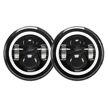 

7-Inch LED Headlights, Near and Far Light, Turn Signal Angel Eye Aperture, Suitable for Jeep Wrangler JK JL TJ CJ