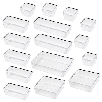 

16PC Drawer Storage Box Cosmetic Bathroom Drawer Storage Box Multi-Function Drawer Compartment Storage Box