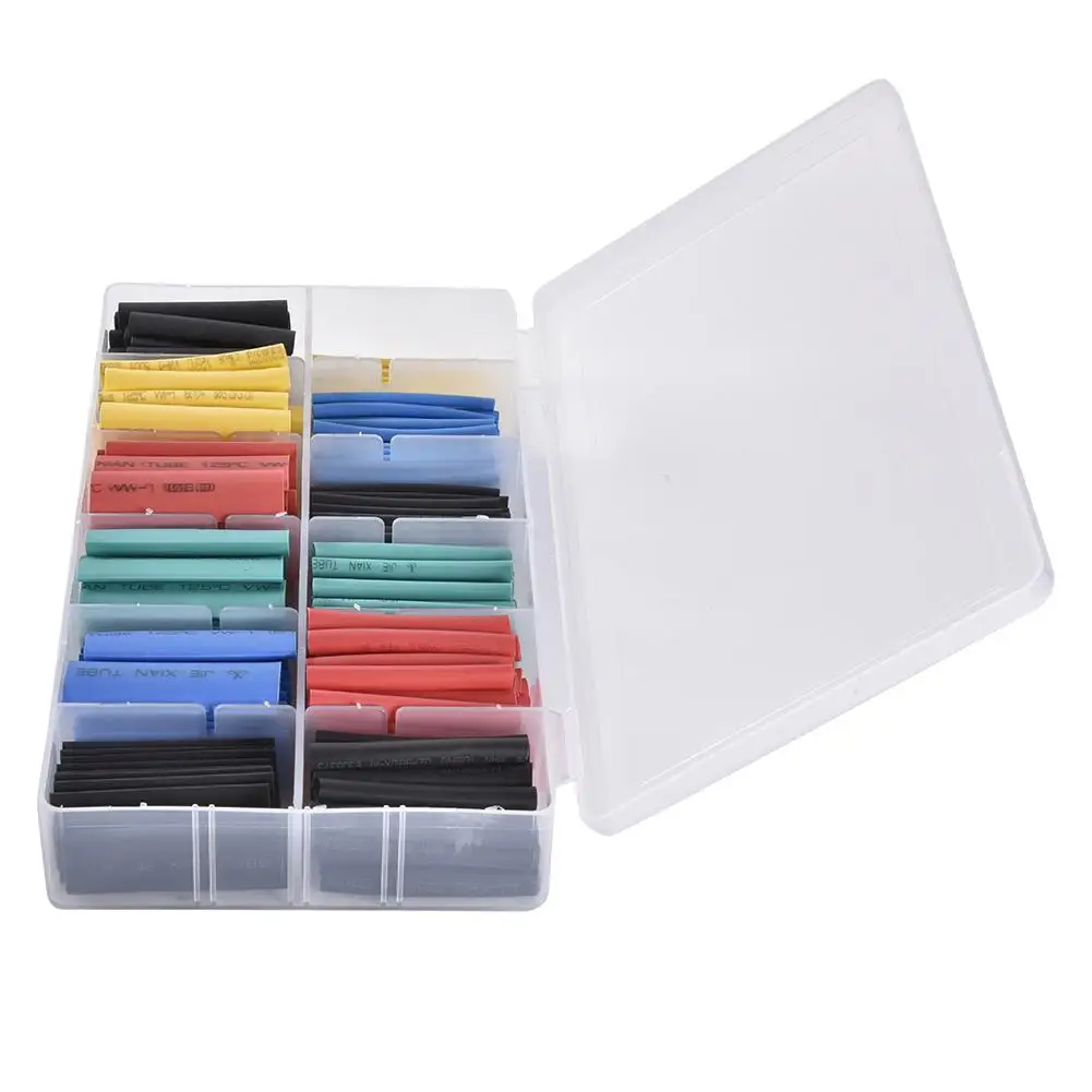 295PCS Polyolefin Heat Shrink Tube Set Retractable Tube Wire Cable Kit Sleeve PE Heat Tube Flame Retardant Assortment Electronic