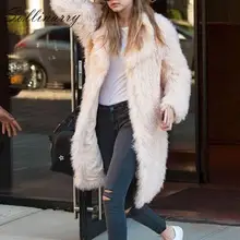 Sollinarry Модное Элегантное зимнее ворсистое пальто для женщин с длинным рукавом из искусственного меха повседневные теплые длинные пальто куртка Feminne шикарная уютная одежда