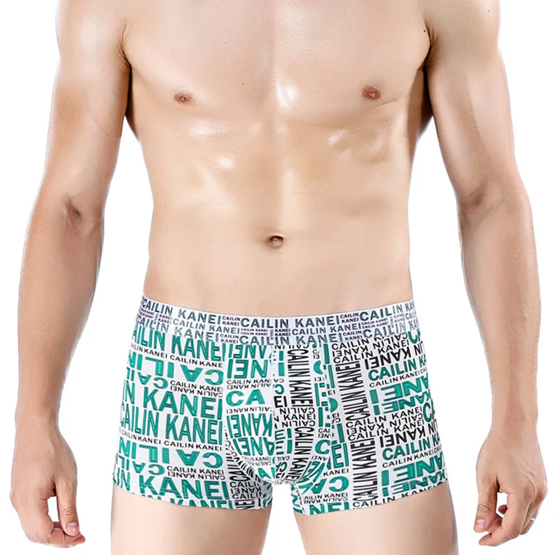 Сексуальное мужское нижнее белье, шелковые боксеры, шорты, Cueca masculina, с принтом, дышащие трусы, ropa interior hombre размера плюс L-3XL