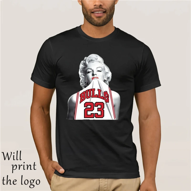Новая модная футболка с 3D принтом Горячая Мэрилин Монро Bite Chicago Bulls для мужчин |