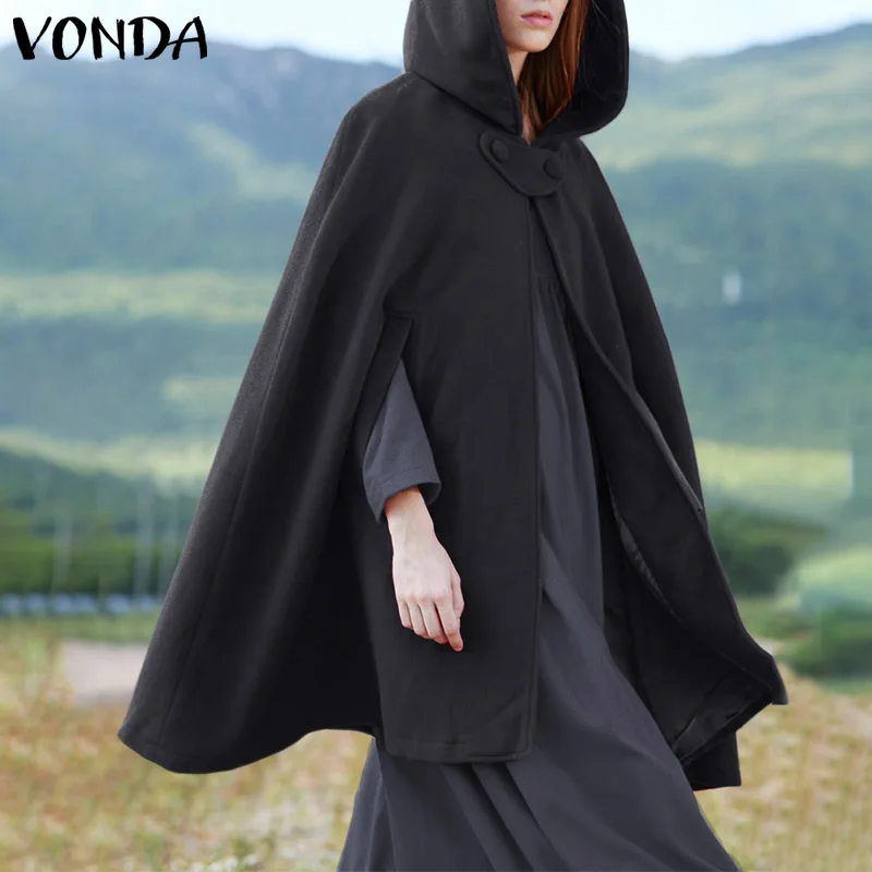 VONDA, базовые куртки, женские элегантные плащи, пальто, высокое качество, накидка, сплошной цвет, модные офисные повседневные куртки, богемная верхняя одежда