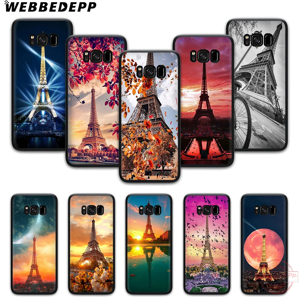 WEBBEDEPP Эйфелева башня Мягкий чехол для телефона с изображением цветов Samsung S6 S7 край
