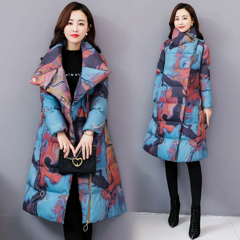 OMCHION верхняя одежда Женская мода Осень Зима куртка женская манто Femme Hiver хлопковое пальто Женская куртка тонкая парка LMJ90