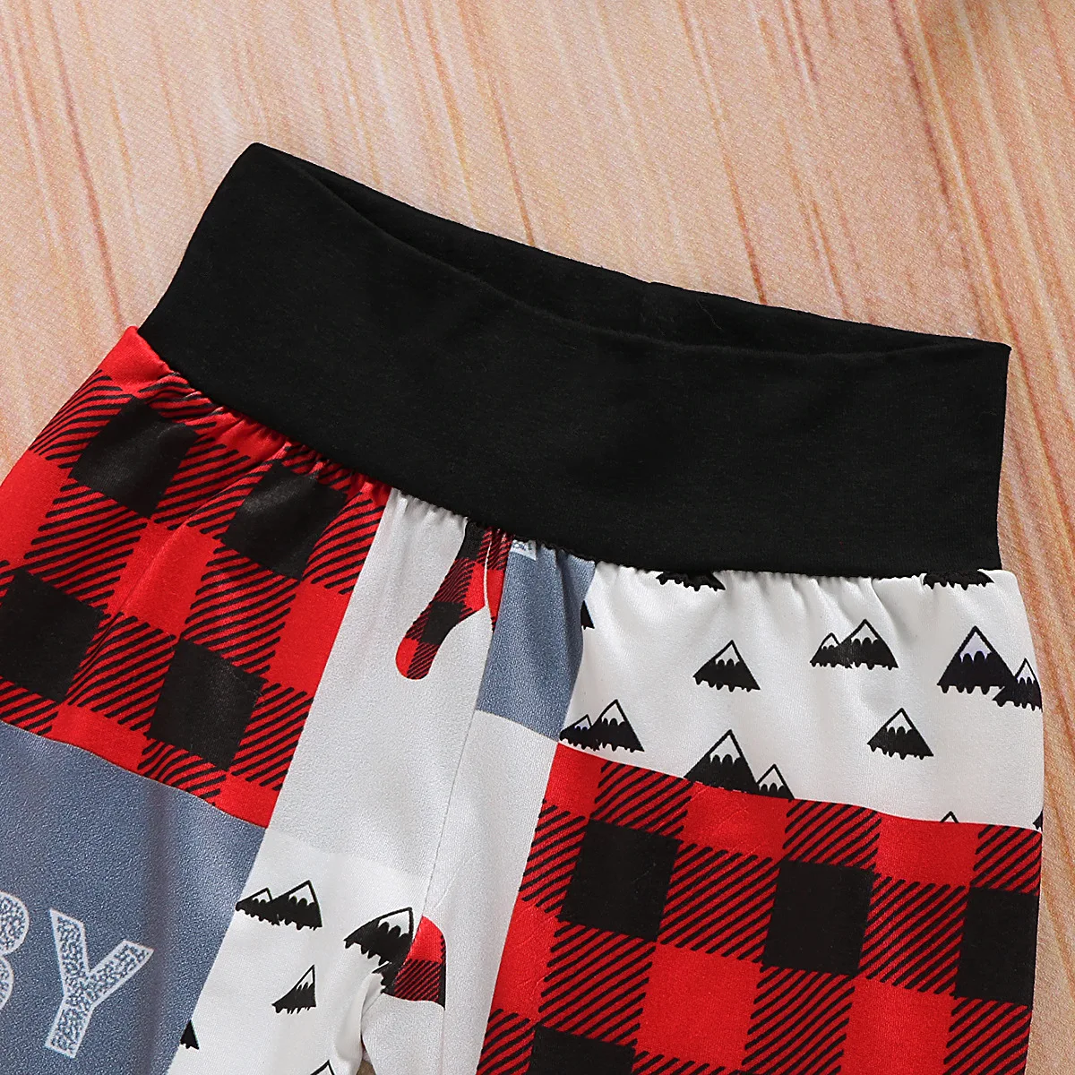 Рождественский комплект одежды из 3 предметов для малышей, клетчатый Комбинезон для маленьких мальчиков и девочек, топы и штаны, хлопковые комплекты одежды, Рождественская одежда