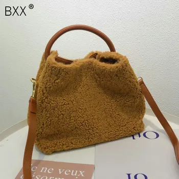 

[BXX] Faux Fur Small Crossbody Bags For Women 2020 Winter Female Shoulder Messenger Bag Female Handbags And Purses HJ421