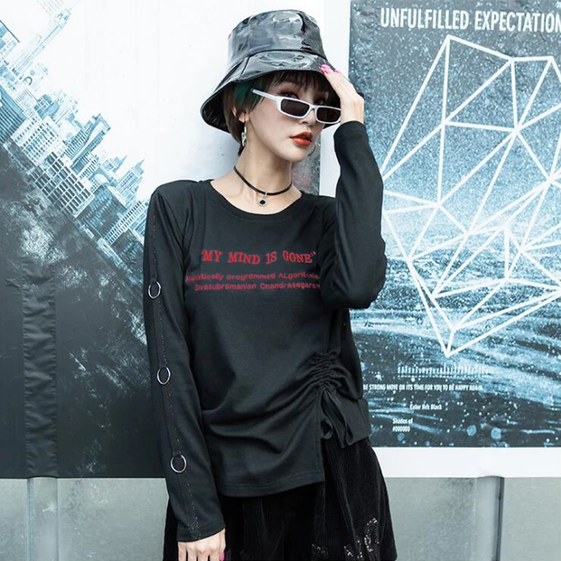 Max LuLu Роскошные корейские винтажные женские футболки с принтом женские панк футболки с длинным рукавом Harajuku женские брендовые футболки размера плюс
