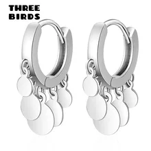 Крошечные трендовые серебряные круглые висячие серьги Роскошные личности корейские золотые серьги-кольца для женщин модные ювелирные изделия E-h0386