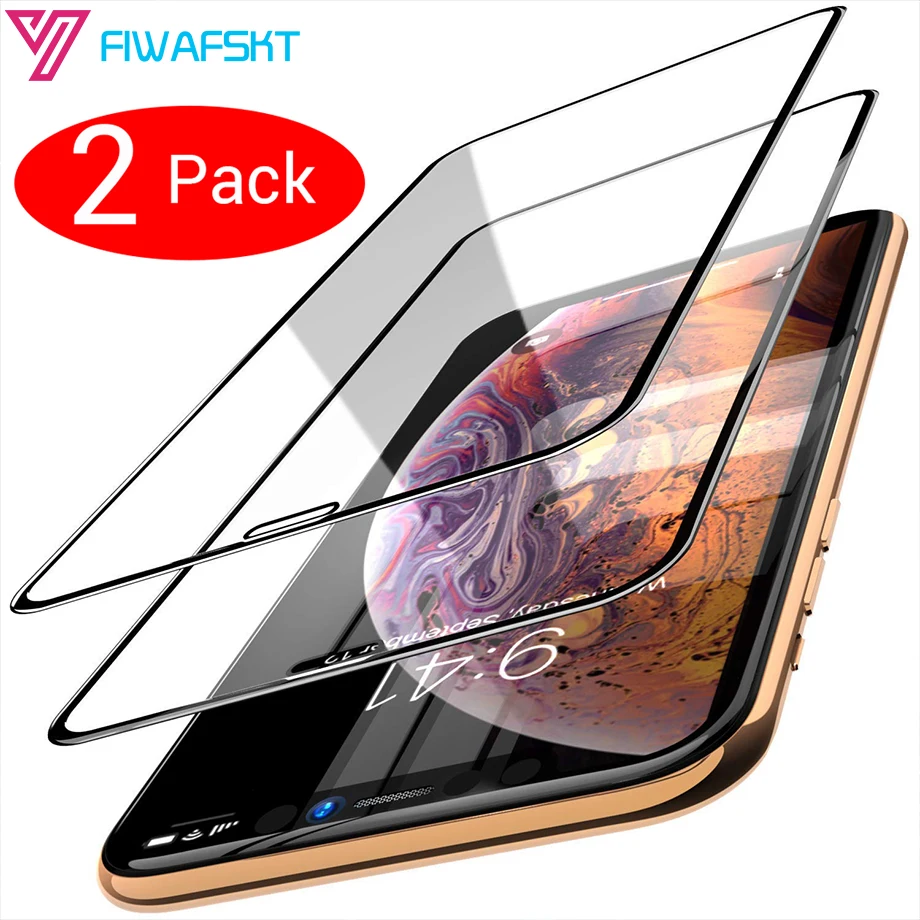 2 шт./партия закаленное стекло с полным клеем для iPhone 11 Pro Max XS XR X 5 8 6 1 7 Plus 6s Защитная