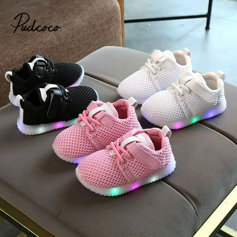 New LED Classic Sports Sneakers Newborn Baby Boys Girls First Walkers Shoes Infant Toddler Soft Sole Anti-slip Baby Shoes