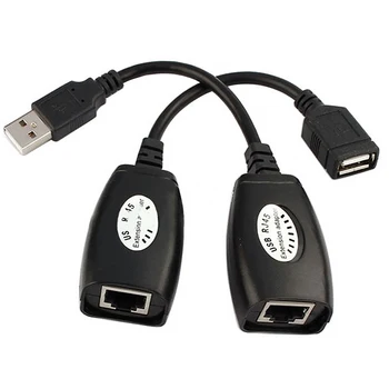 

USB RJ45 LAN Home Adapter Extender Network Cable Cat5e/6 Extension Ethernet Over Repeater Set Office Professional Accessories