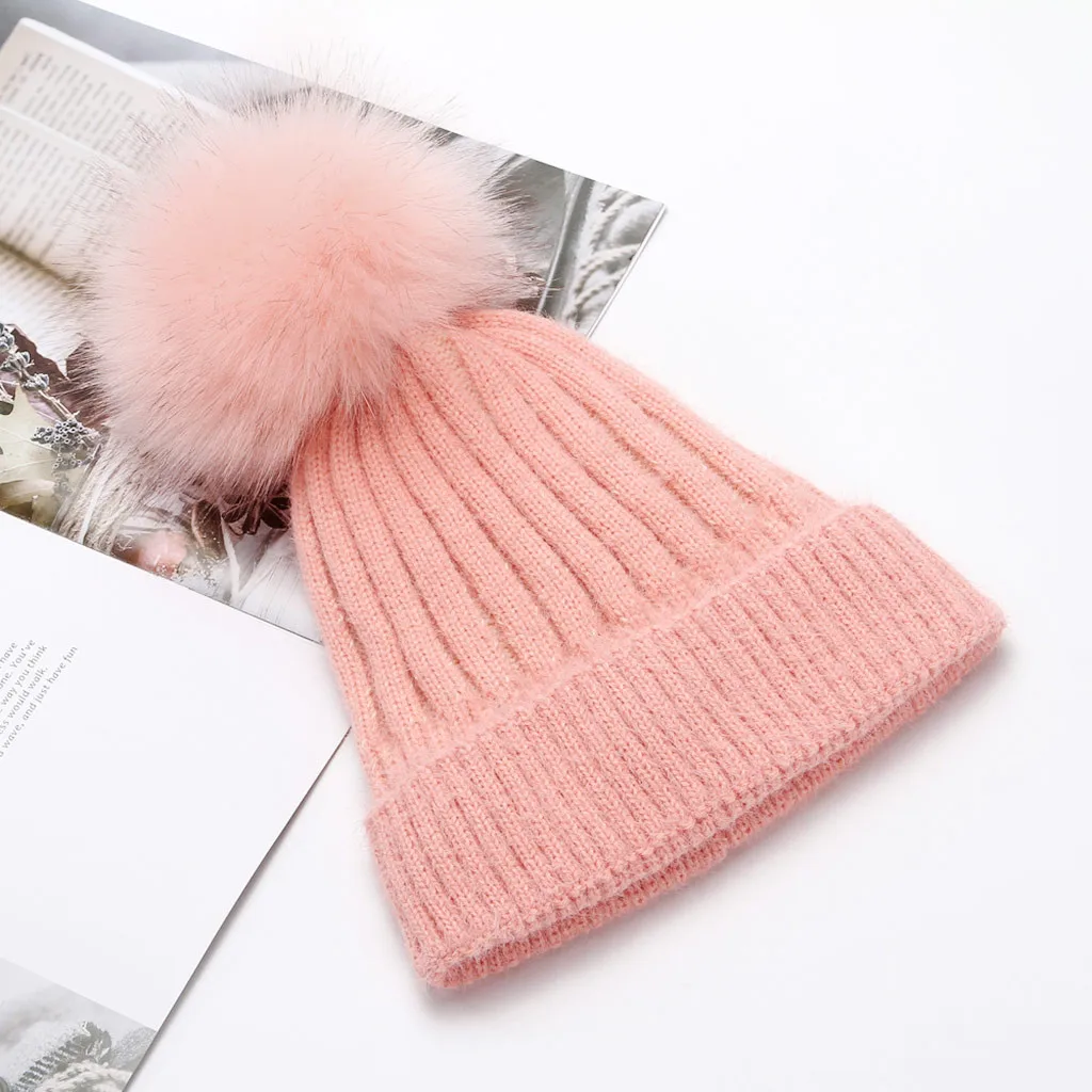 Новая зимняя однотонная шерстяная вязаная шапочка, женская модная повседневная шапка, теплая женская мягкая утолщенная шапка, вязаная шапка-носок, лыжная шапка#4