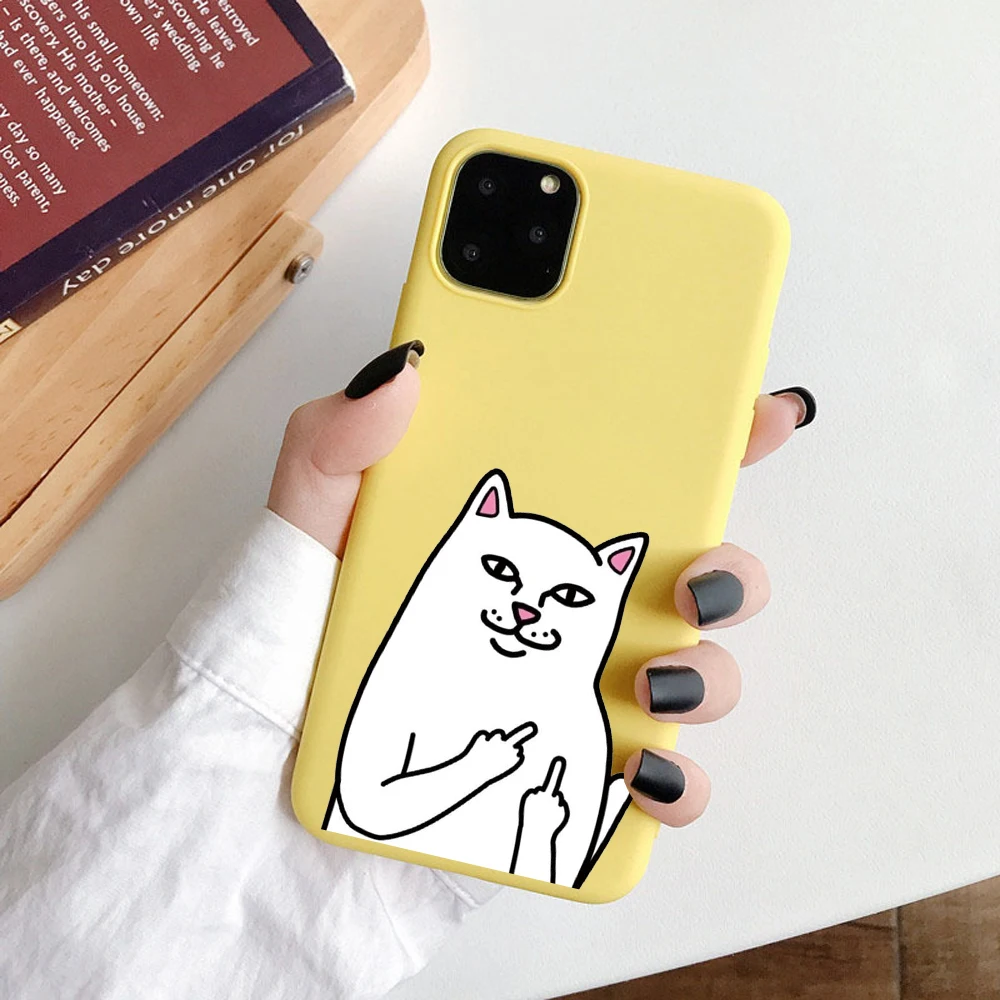 Силиконовый чехол для телефона s для iphone X, XR, XS, Max, 7, 8 Plus, 6, 6 S, забавный рисунок руки, милый мультяшный чехол с котом для iphone 11 Pro, мягкий чехол