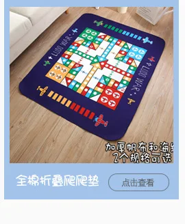 Customizable Cartoon Children Game Rug Canvas Circle Baby Crawling Mat Cotton Folding Baby Climbing Pad
