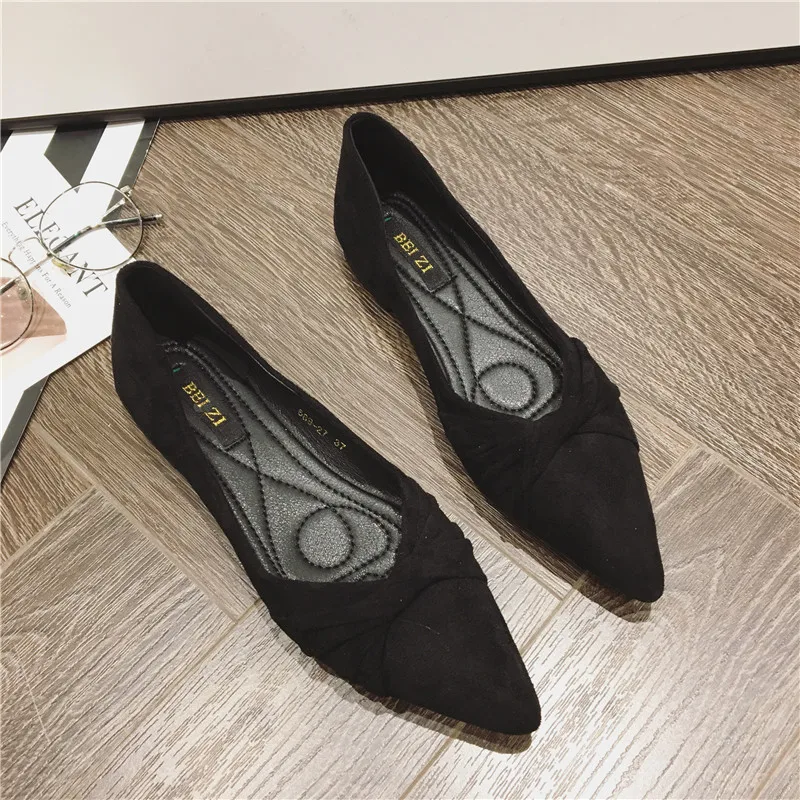 Basic Women Flats Black Flats for Women Dressy Comfort Ballet Foldable Flats Small Size 33 34 Big Size 45 46 Pointed Toe Slipons wedding day shoes ballet flats	