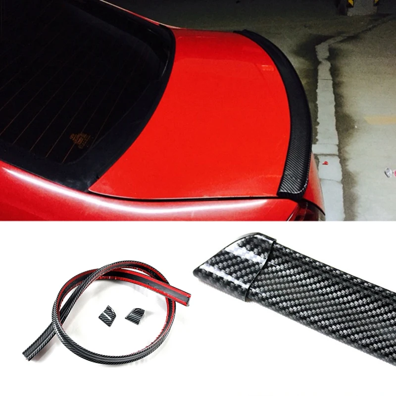 1.5M Universal Car Rear Bumper Lip Spoiler Carbon Fiber Rubber Strip