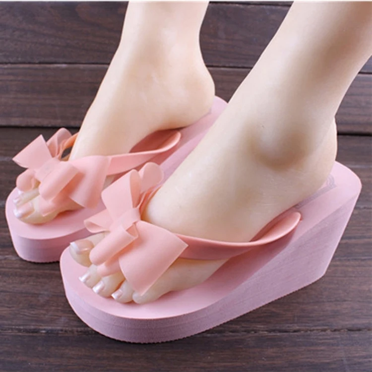 

Womens Flip Flop Thongs Platform Wedge High Heel Summer Bow knot Beach Slipper Sandals Shoes Slides Mules New 3Colors C647