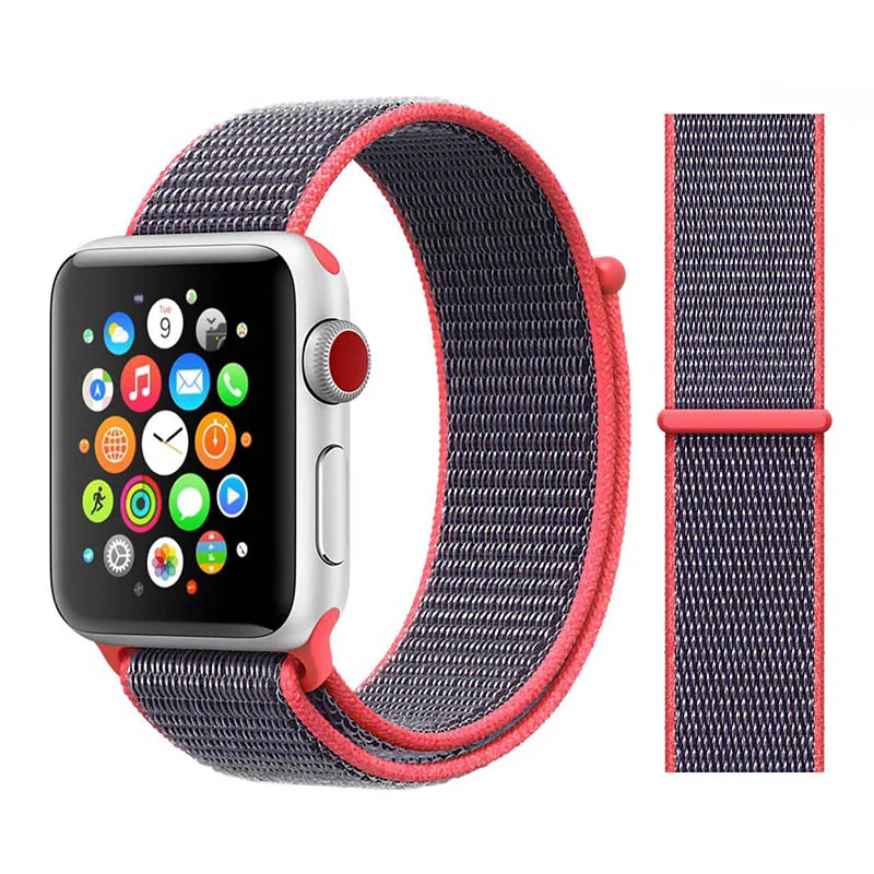 Спортивный ремешок для Apple watch 42 мм 38 мм correa 5 4 44 мм 40 мм Iwatch series 3 2 ремешок для часов браслет дышащие аксессуары - Цвет ремешка: 45-Electric Pink