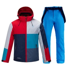 Новая мужская лыжная куртка, зимний костюм для сноуборда, мужская спортивная теплая водонепроницаемая ветрозащитная дышащая одежда с капюшоном, лыжное пальто