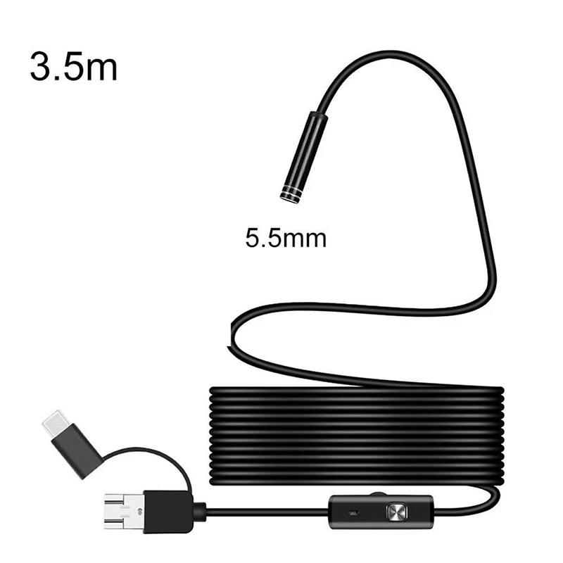 A4 3 в 1 usb type-C эндоскоп, бороскоп для исследований 5,5 мм объектив HD камера - Цвет: A4