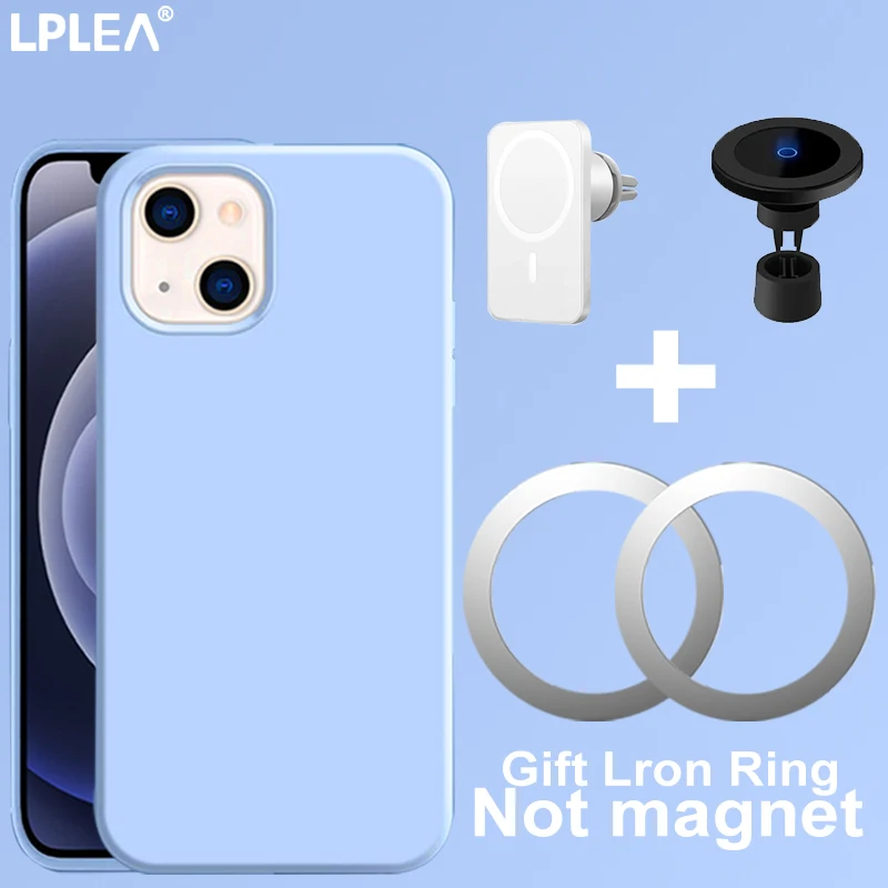 Роскошный жидкий силиконовый магнитный чехол для iPhone 11 12 13 Pro MAX Mini XR X XS 7 8 Plus SE
