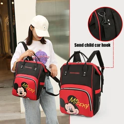 Disney mochila de maternidad para bebé, bolsa de pañales de Mickey Mouse de gran capacidad, bolso de viaje para cochecito de bebé, bolsa de pañales para mamá para recién nacidos