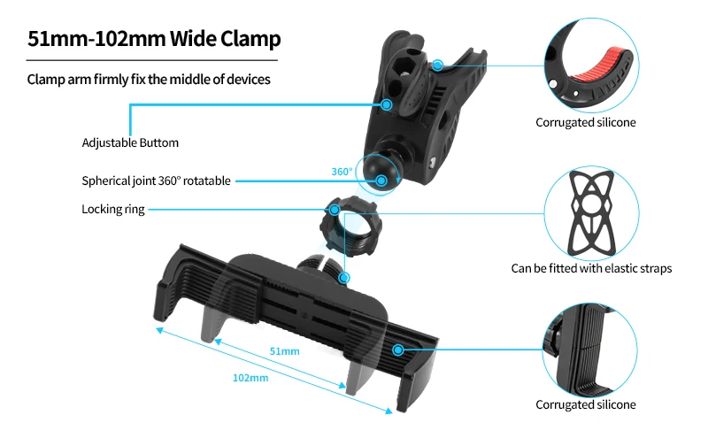 Support de guidon de vélo 2 pièces, stabilisateur à clip pour un stationnement stable