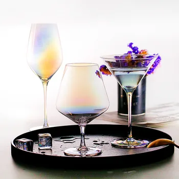 

14 Style Crystal Rainbow Wine Glass Cup Electroplated Goblet Bordeaux Cocktail Champagne Cup Bar Household Drinkware Decanter